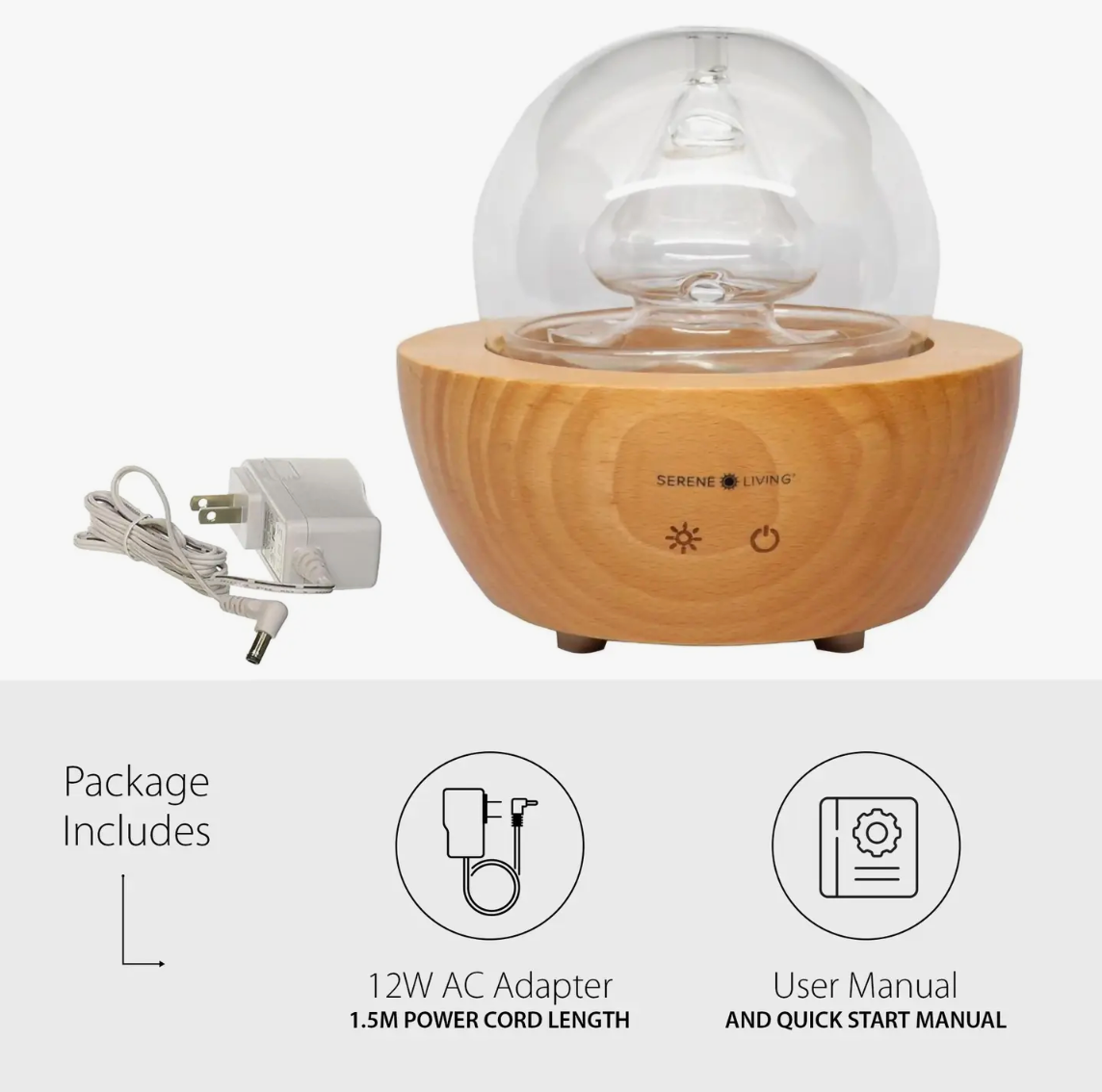 Hand Blown Glass & Wood Diffuser Oil of Joy Apothecary